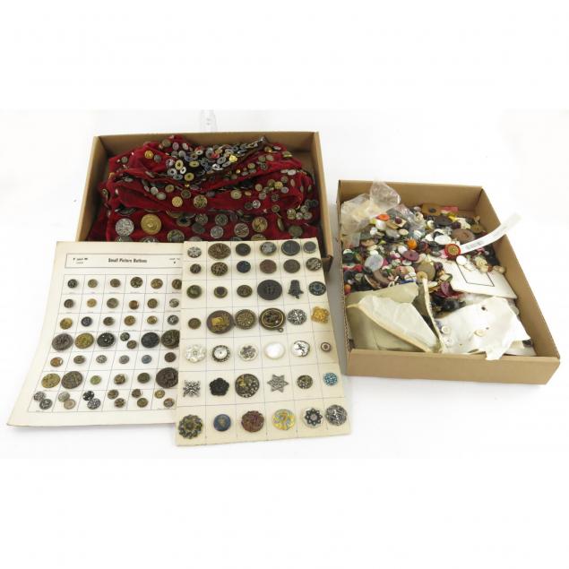 two-trays-of-vintage-buttons