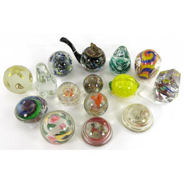 group-of-15-art-glass-paperweights