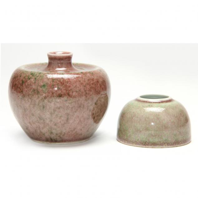 two-chinese-porcelain-peach-bloom-water-pots