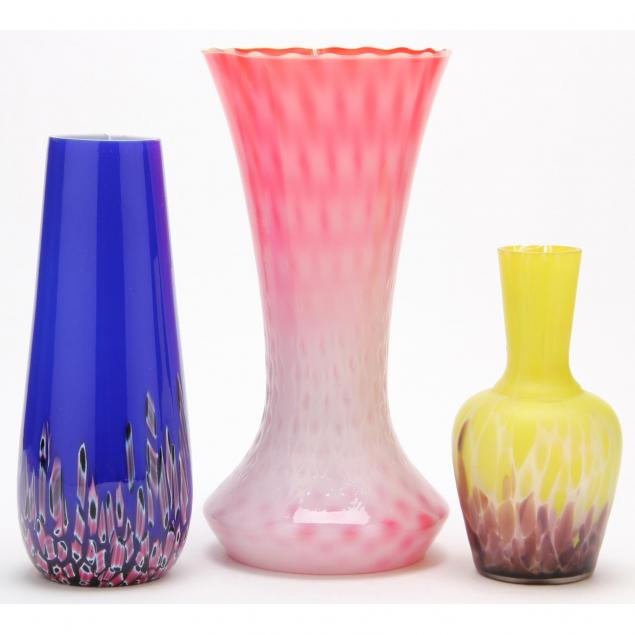 three-art-glass-vases