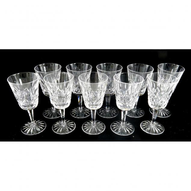 set-of-10-waterford-lismore-white-wine-glasses