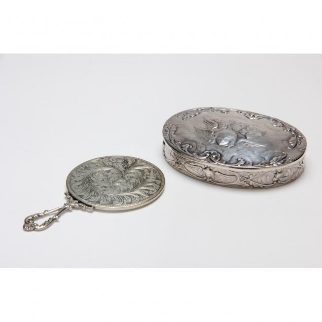 victorian-silver-box-vintage-miniature-hand-mirror
