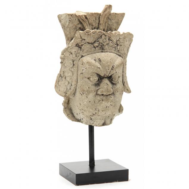 chinese-carved-stone-guardian-head