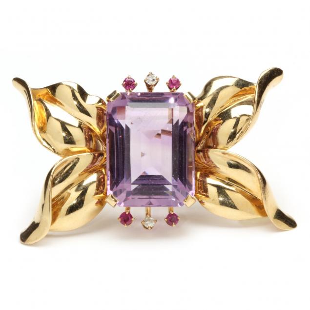 retro-14kt-amethyst-diamond-and-ruby-brooch