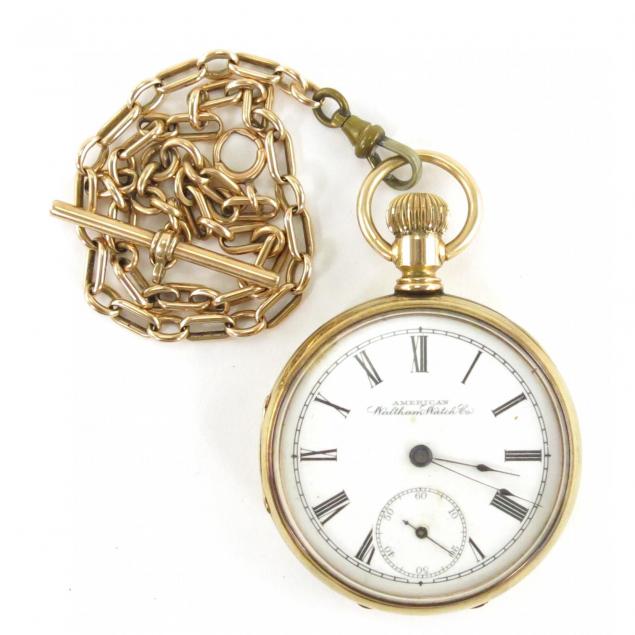 gent-s-pocket-watch-and-rose-gold-chain-waltham