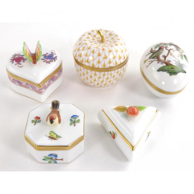group-five-herend-trinket-boxes