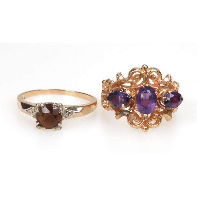 two-14kt-gem-set-rings