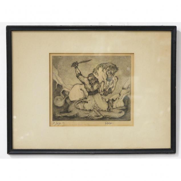 artist-signed-st-george-the-dragon-etching