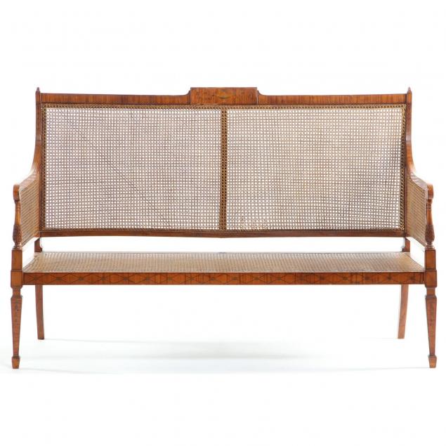 an-edwardian-inlaid-caned-settee