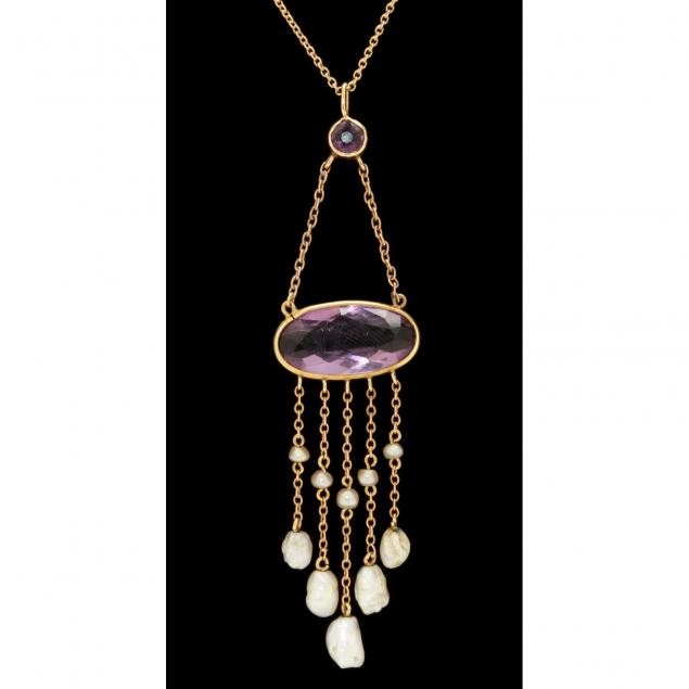 art-nouveau-amethyst-and-pearl-lavalier-necklace