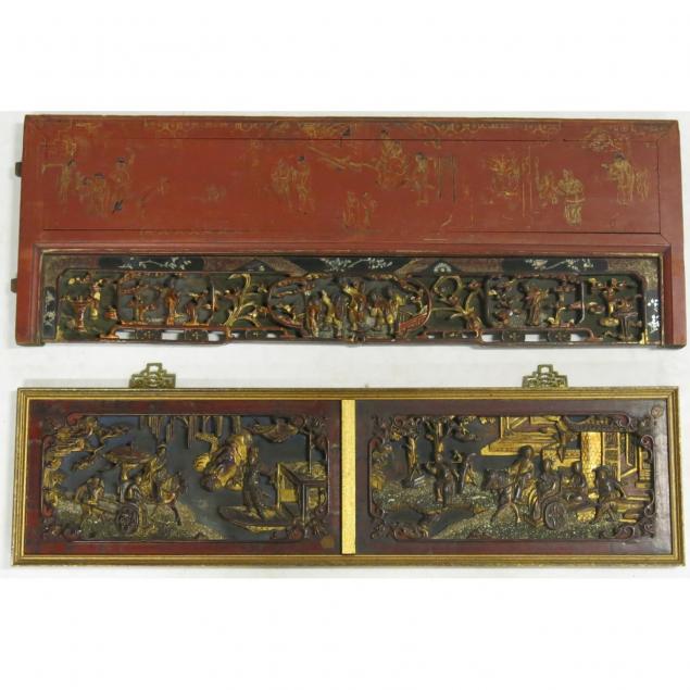 two-chinese-lacquered-gilt-plaques