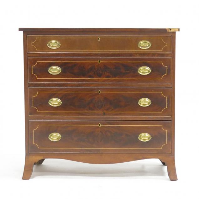hepplewhite-style-inlaid-mahogany-four-drawer-chest