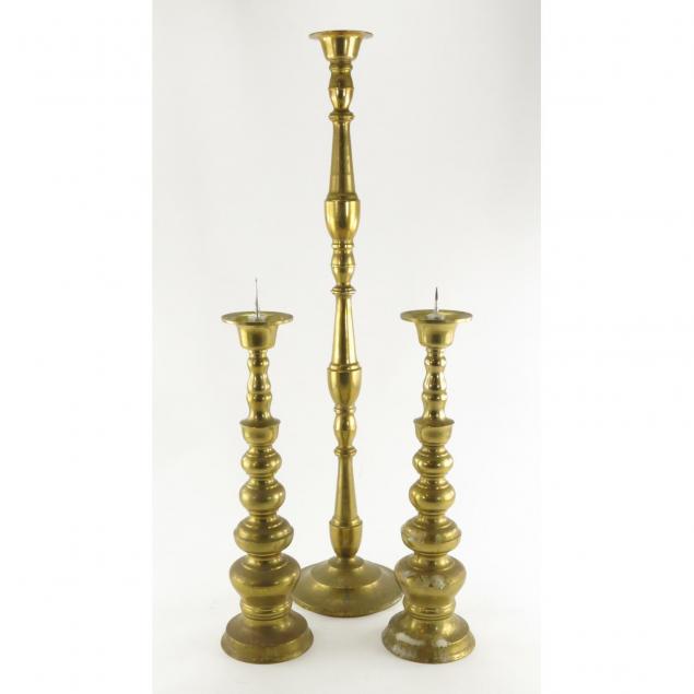 three-brass-pricket-sticks