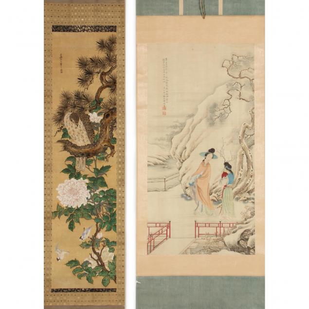 two-chinese-scroll-paintings