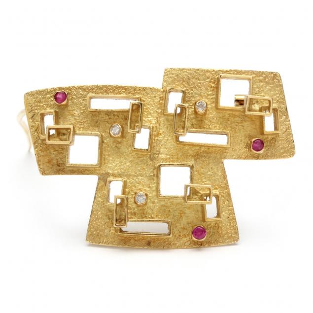 18kt-modernist-gem-set-brooch