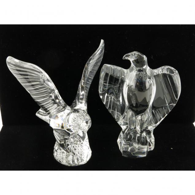 two-art-glass-eagles