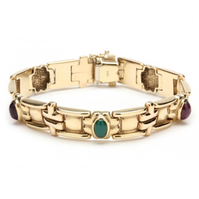 14kt-gem-set-bracelet-italy