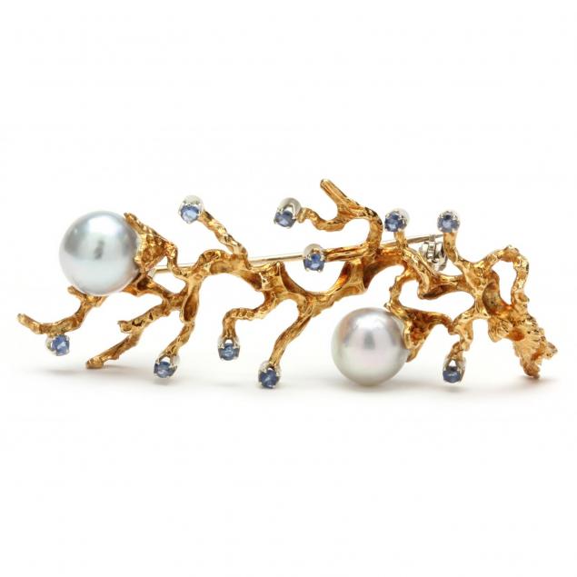 18kt-pearl-and-sapphire-brooch-signed