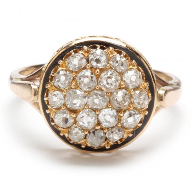 vintage-14kt-diamond-and-enamel-ring