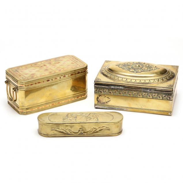 three-antique-brass-boxes