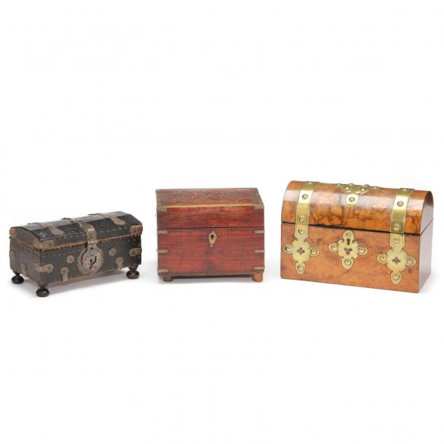 three-antique-lock-boxes