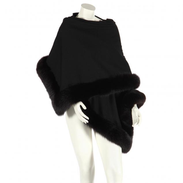 black-wool-stole-fringed-with-mink-adrienne-landau