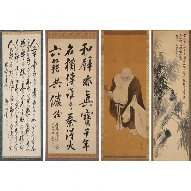 four-japanese-scroll-paintings