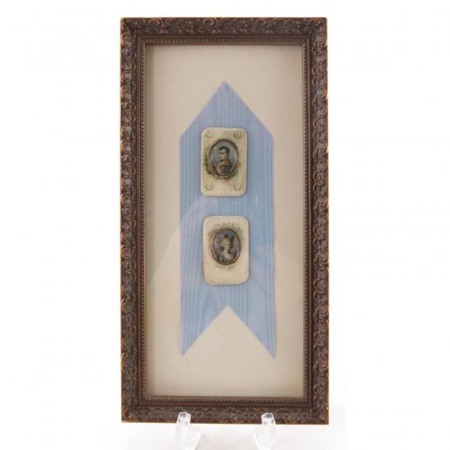 pair-of-framed-miniature-watercolor-portraits-of-napoleon-bonaparte-and-marie-antoinette