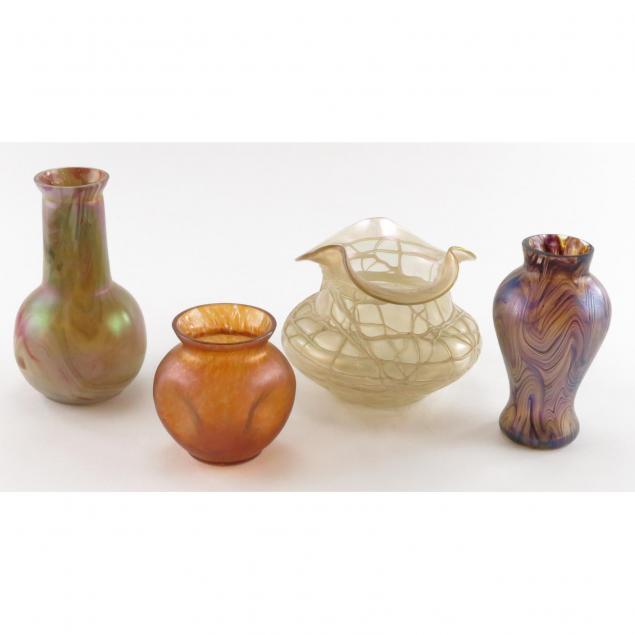 four-pieces-of-loetz-art-glass