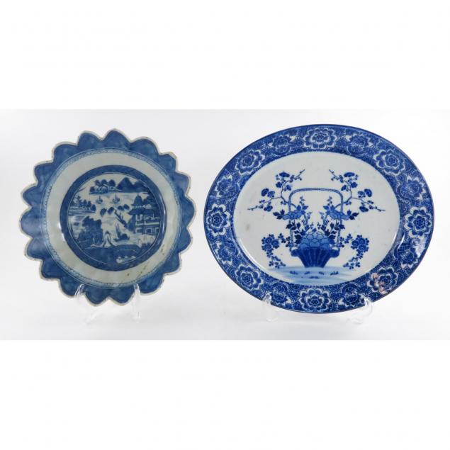 two-blue-and-white-asian-dishes