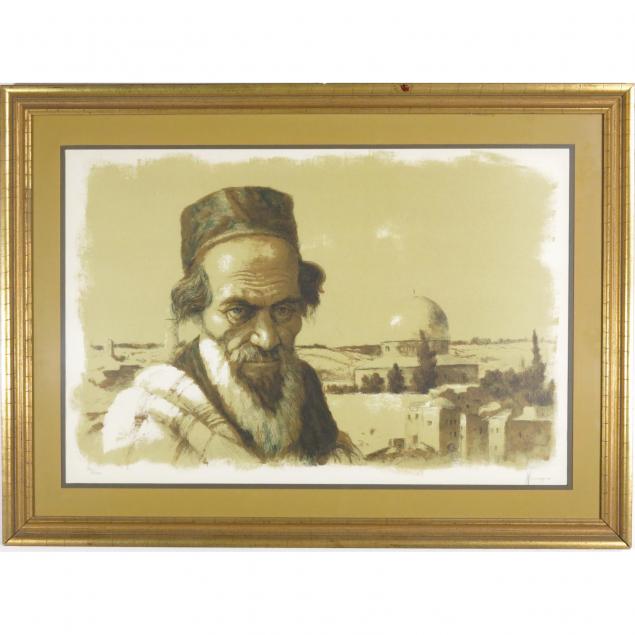 william-weintraub-israeli-20th-century-middle-eastern-man-outside-city