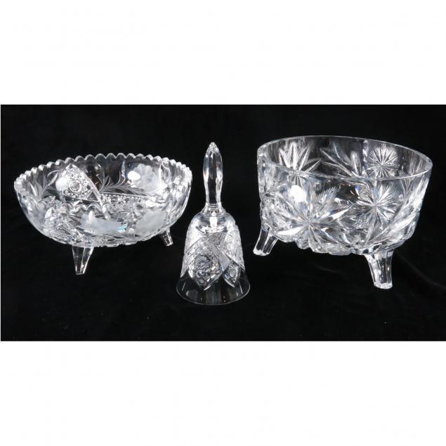two-cut-glass-footed-bowls-and-bell
