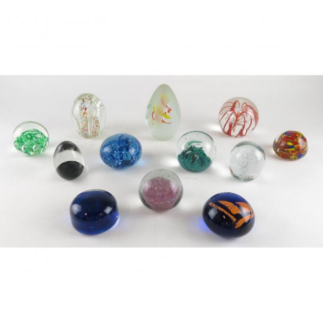 twelve-art-glass-paperweights