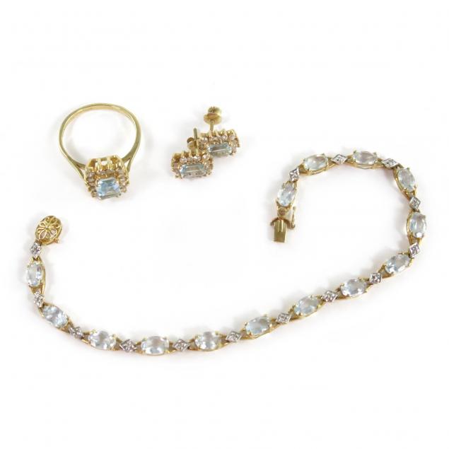 14kt-diamond-and-blue-topaz-ring-earrings-and-bracelet