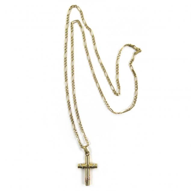 14kt-gold-chain-necklace-and-cross