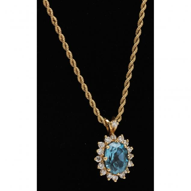 14kt-chain-necklace-with-topaz-and-diamond-pendant