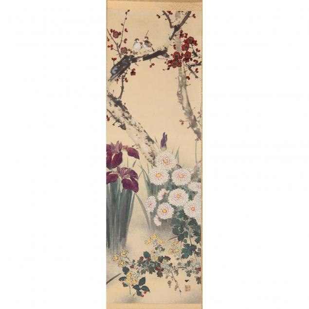 japanese-hanging-scroll-birds-and-flowers