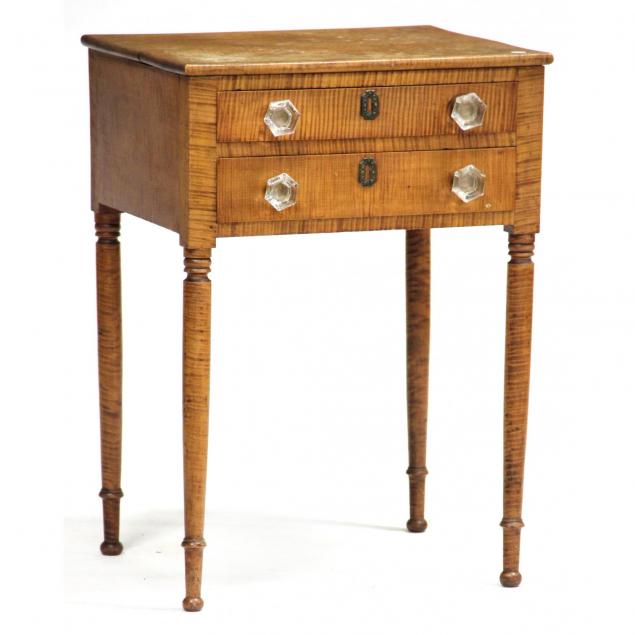 new-england-sheraton-tiger-maple-two-drawer-stand
