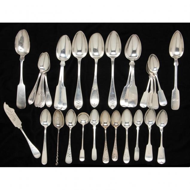 large-assortment-of-american-coin-silver-sterling-spoons