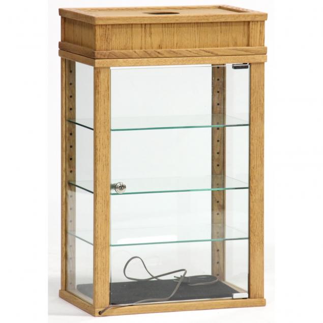 oak-lighted-display-cabinet