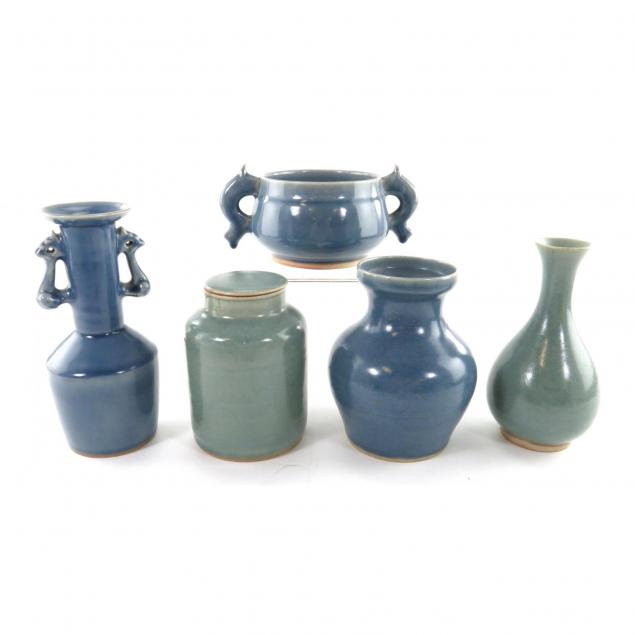 five-asian-pottery-vessels