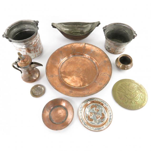 nine-pieces-of-middle-eastern-metalwares