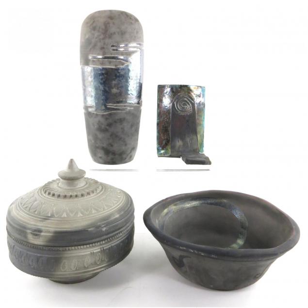 four-pieces-of-raku-pottery