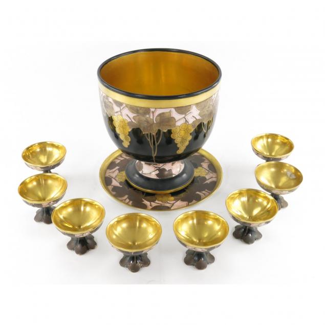 pickard-art-nouveau-punchbowl-set