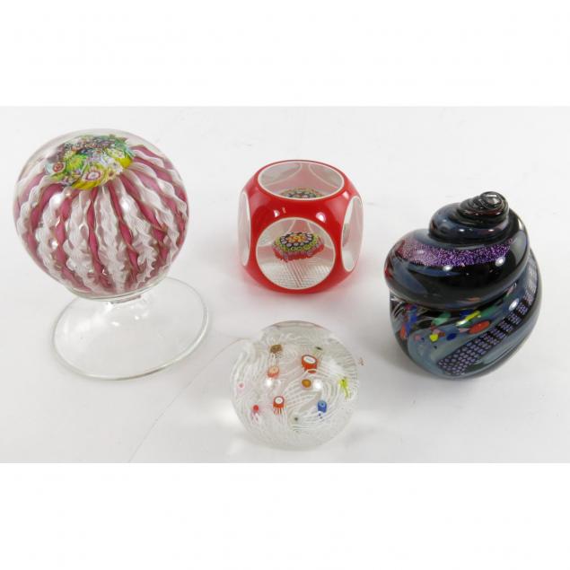 four-art-glass-paperweights