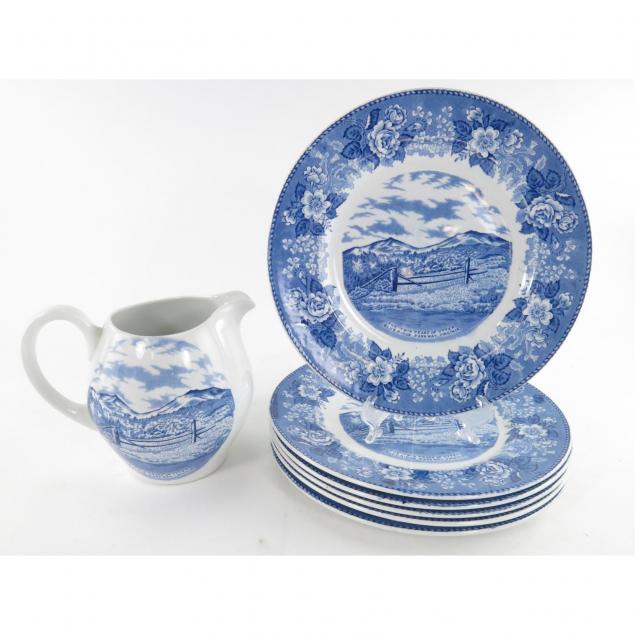 set-of-seven-olde-english-staffordshire-ware-blue-ridge-parkway-table-accessories