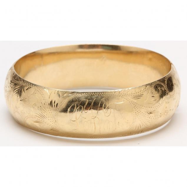 14KT Yellow Gold Engraved Bracelet (Lot 6 - Couture & Jewelry Online ...