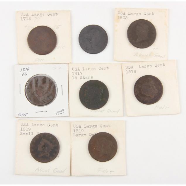 group-of-eight-8-different-large-cents