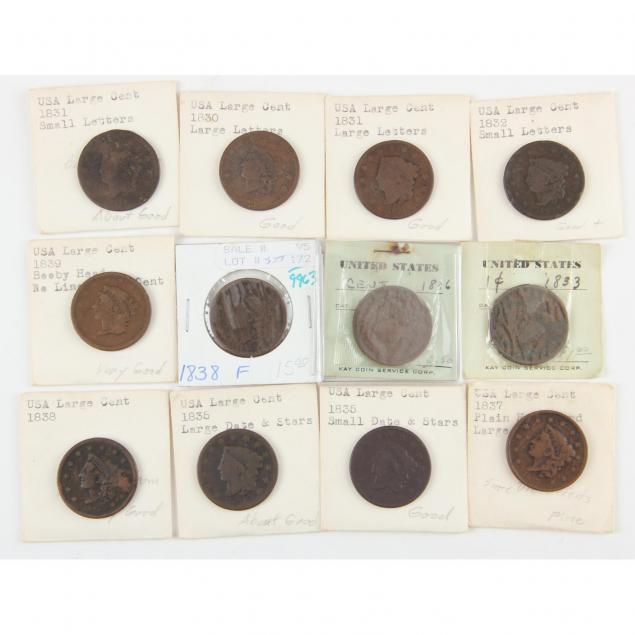 group-of-twelve-12-coronet-large-cents