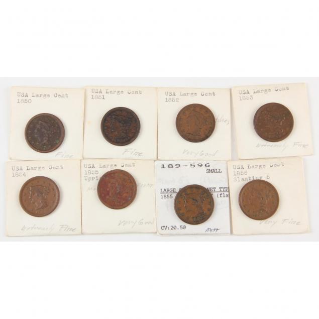group-of-eight-8-braided-hair-large-cents